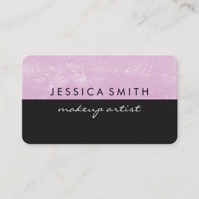 Grunge Pink Black Two Tone Business Card (Front)