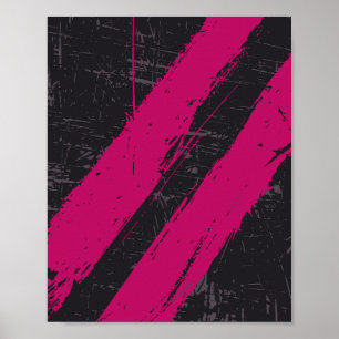 Grunge Pink Brush Stroke Abstract Design Poster