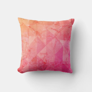 Grunge pink orange watercolor custom name text cushion