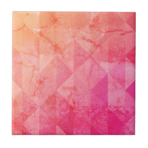 Grunge pink orange watercolor custom name text tile