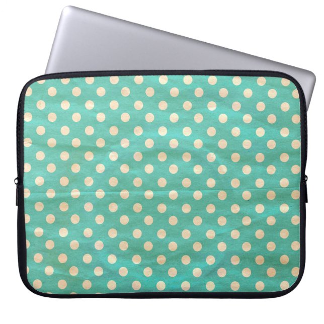 Grunge polka dots seamless pattern laptop sleeve (Front)