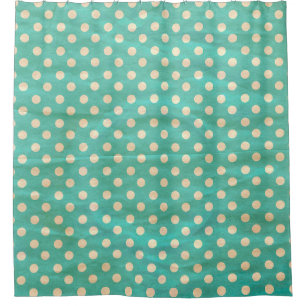 Grunge polka dots seamless pattern shower curtain