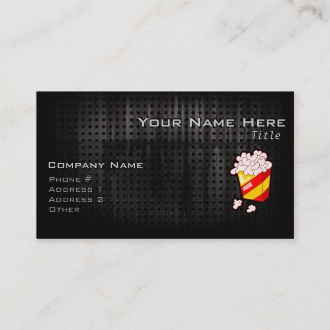 Grunge Popcorn Business Card (Front)