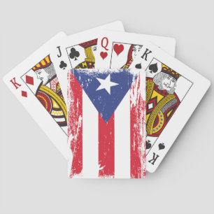 Grunge Puerto Rico Flag Playing Cards