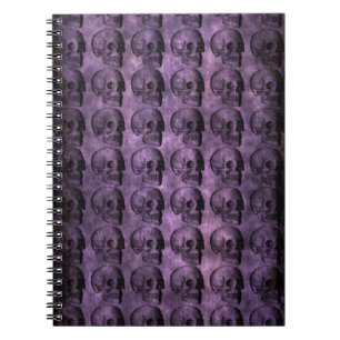 grunge Purple Skulls Notebook