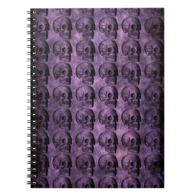 grunge Purple Skulls Notebook (Front)