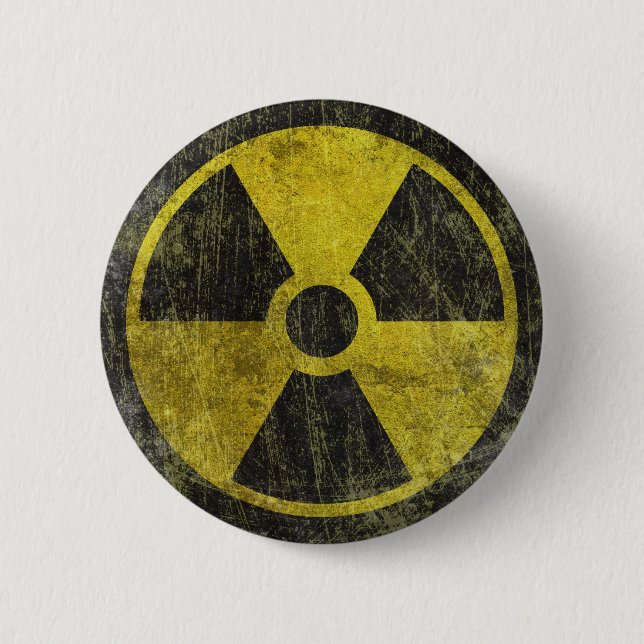 Grunge Radioactive Symbol 6 Cm Round Badge (Front)