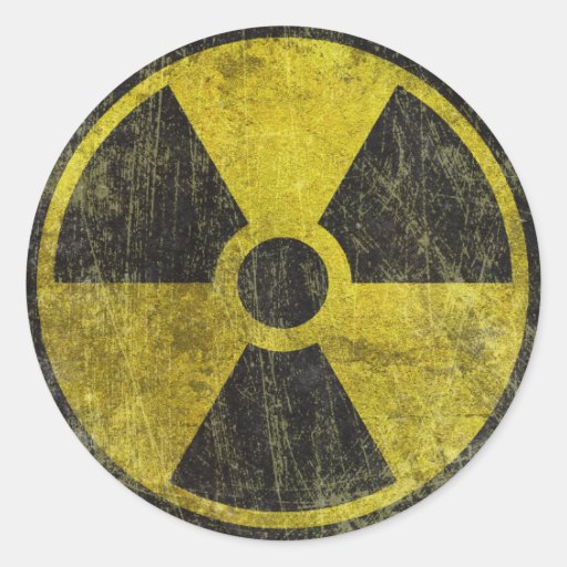 Image of Grunge Radioactive Symbol Classic Round Sticker