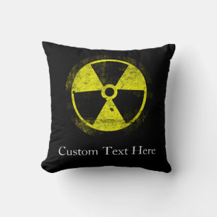 Grunge Radioactive Symbol Cushion