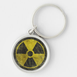Grunge Radioactive Symbol Key Ring