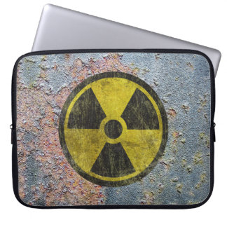 Grunge Radioactive Symbol Laptop Sleeve