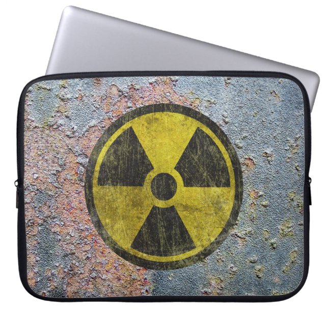 Grunge Radioactive Symbol Laptop Sleeve (Front)