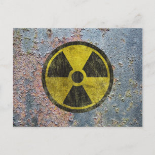 Grunge Radioactive Symbol Postcard
