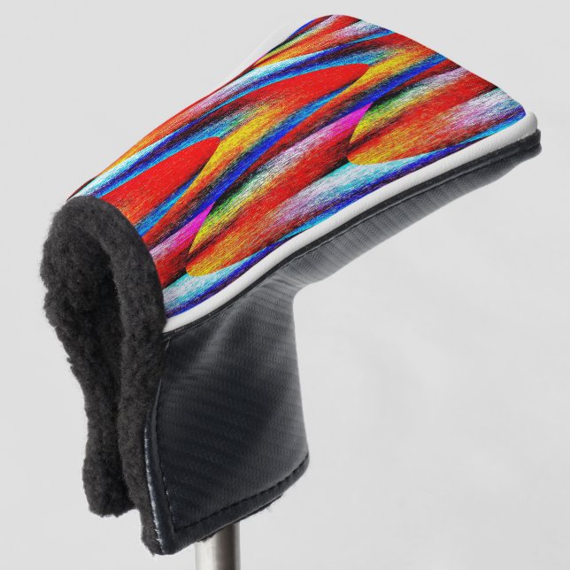 Grunge Rainbow Golf Head Cover (3/4 Front)
