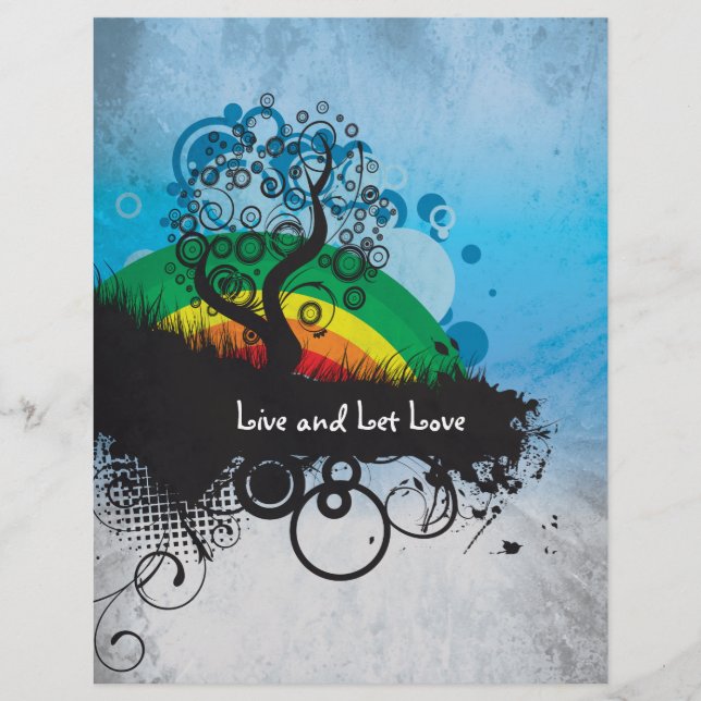 Grunge Rainbow Tree Customisable Flyer (Front)