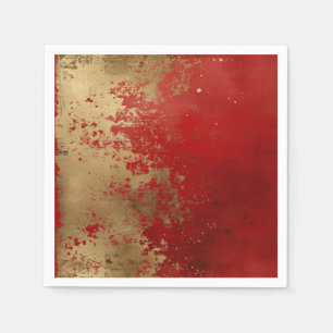 Grunge Red and Gold Napkin