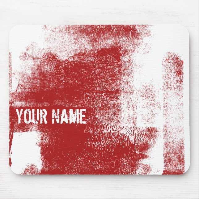 Grunge Red Paint Mouse Mat (Front)