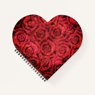 Grunge, red roses notebook