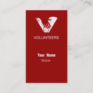 Grunge Red Volunteers Business Card