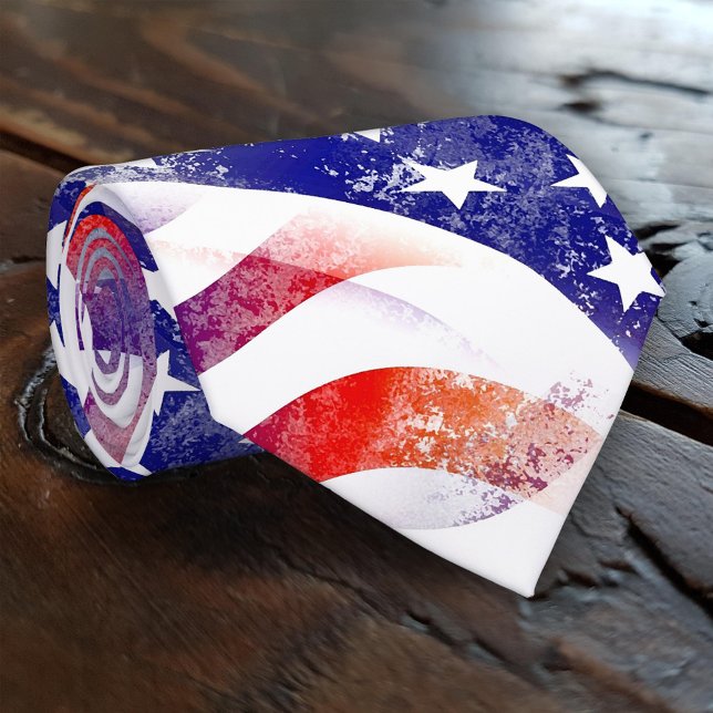 Grunge Red White and Blue USA Flag Patriot Tie (Creator Uploaded)