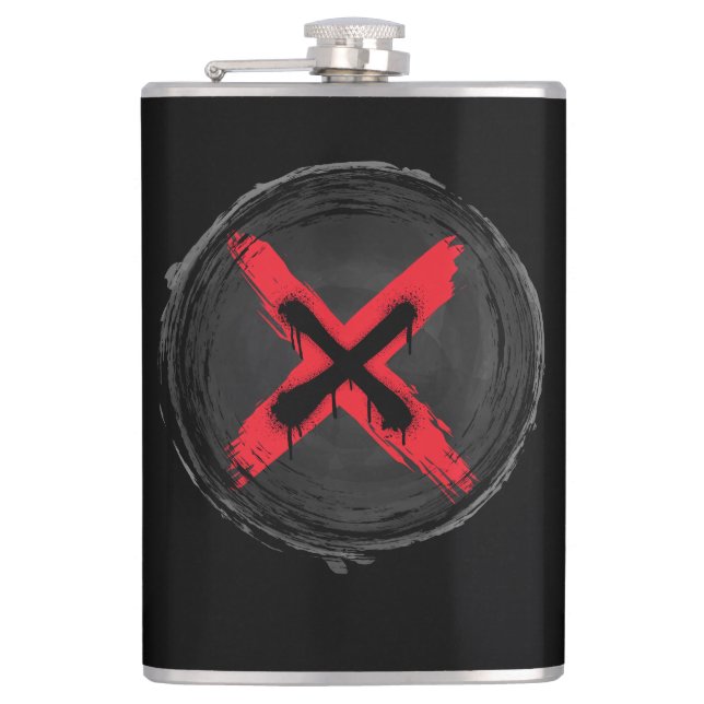 Grunge Red Xpression  Hip Flask (Front)