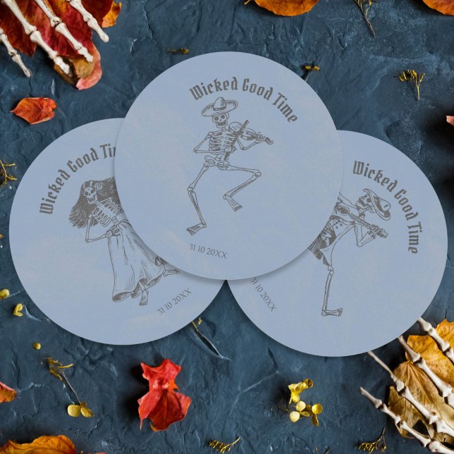 Grunge Retro Black Halloween Party Classic Round Sticker (Creator Uploaded)