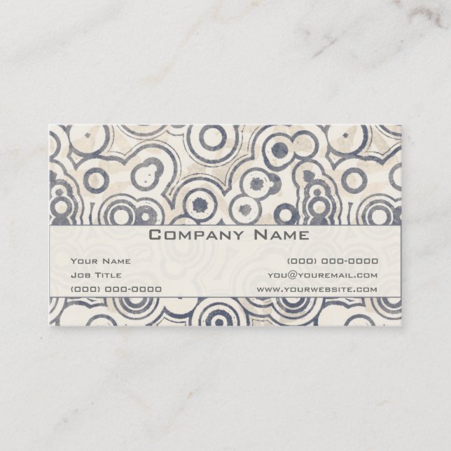 Grunge Retro Circles Business Card (Front)