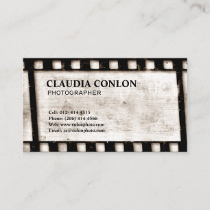 Grunge Retro Film Movie Maker/Director Business Card
