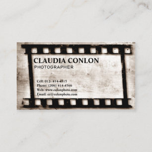 Grunge Retro Film Movie Maker/Director  Business Card