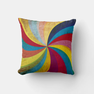 Grunge retro paper, colourful swirl background. cushion