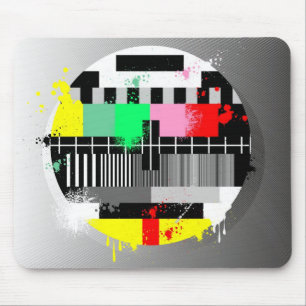 Grunge retro television test screen mouse mat