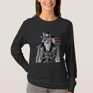 Grunge Retro Vintage Uncle Sam American Flag Heavy T-Shirt