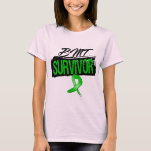 Grunge Ribbon Bone Marrow Transplant Survivor T-Shirt