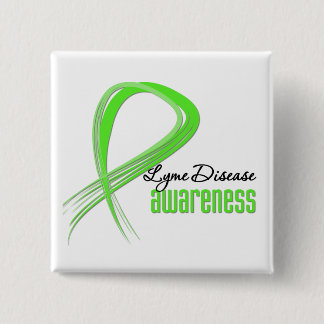Grunge Ribbon Lyme Disease Awareness 15 Cm Square Badge