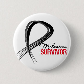 Grunge Ribbon Melanoma Survivor 6 Cm Round Badge