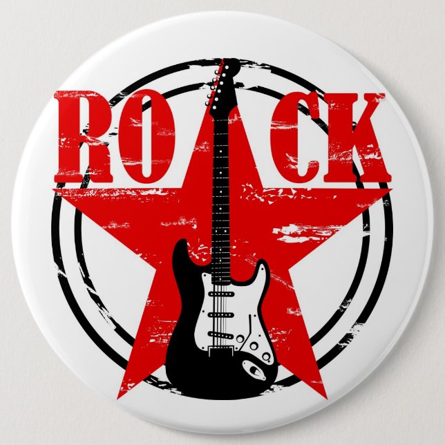 Grunge rock 6 cm round badge (Front)