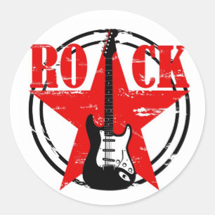 Grunge rock classic round sticker