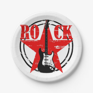 Grunge rock paper plate