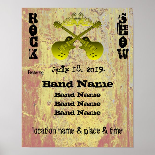 Grunge Rock Show 🎸 Edgy Budget Music Concert  Poster (Front)