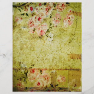 Grunge Rose Wallpaper Scrapbook Paper