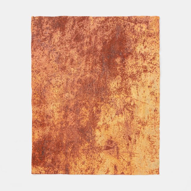 Grunge rusted metal texture, rust and oxidised met fleece blanket (Front)