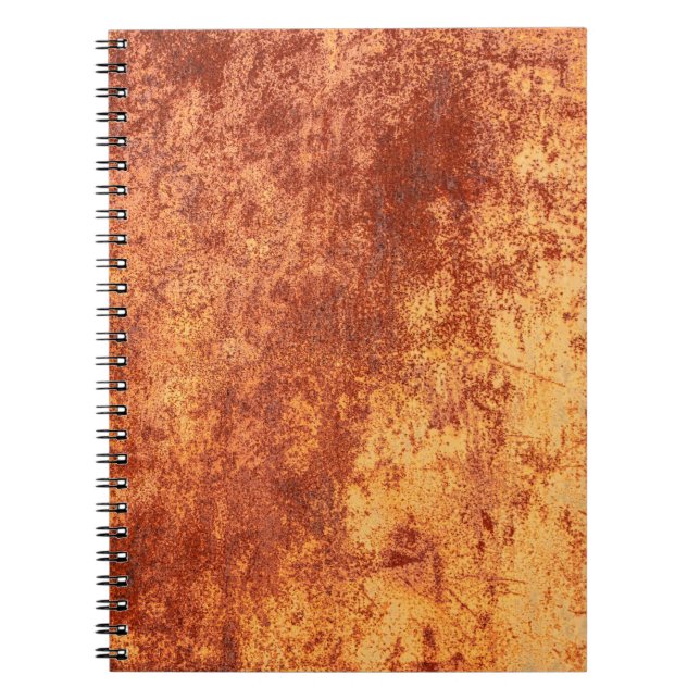Grunge rusted metal texture, rust and oxidised met notebook (Front)