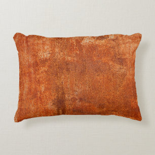 Grunge rusted metal texture. Rusty corrosion and o Decorative Cushion
