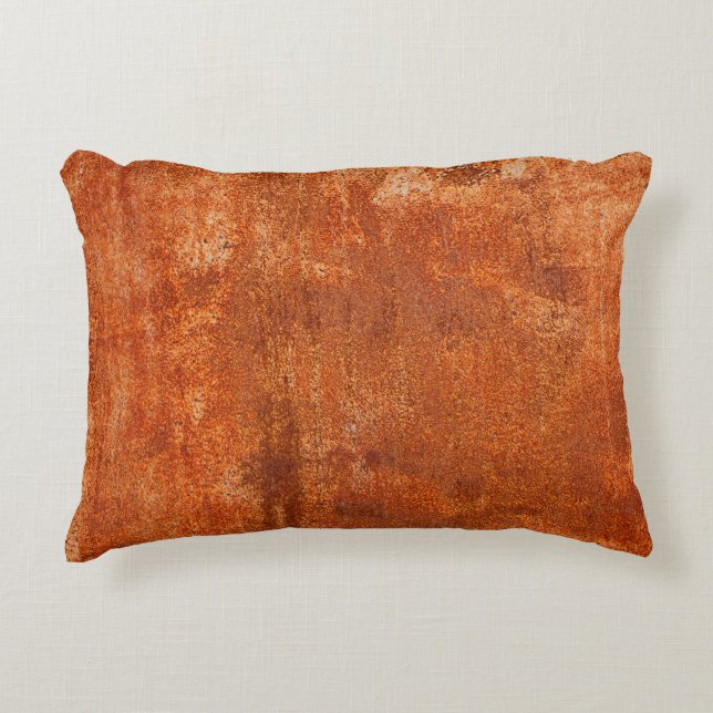 Grunge rusted metal texture. Rusty corrosion and o Decorative Cushion (Front)