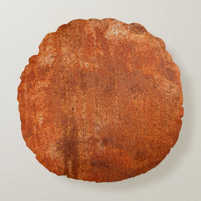 Grunge rusted metal texture. Rusty corrosion and o Round Cushion (Front)