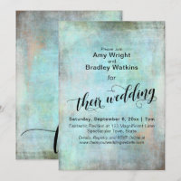 Grunge, Rustic Aqua Their Wedding Calligraphy