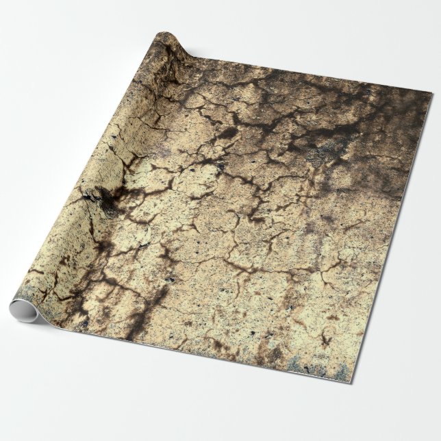 Grunge Rustic Beige Brown Vintage Texture Wrapping Paper (Unrolled)