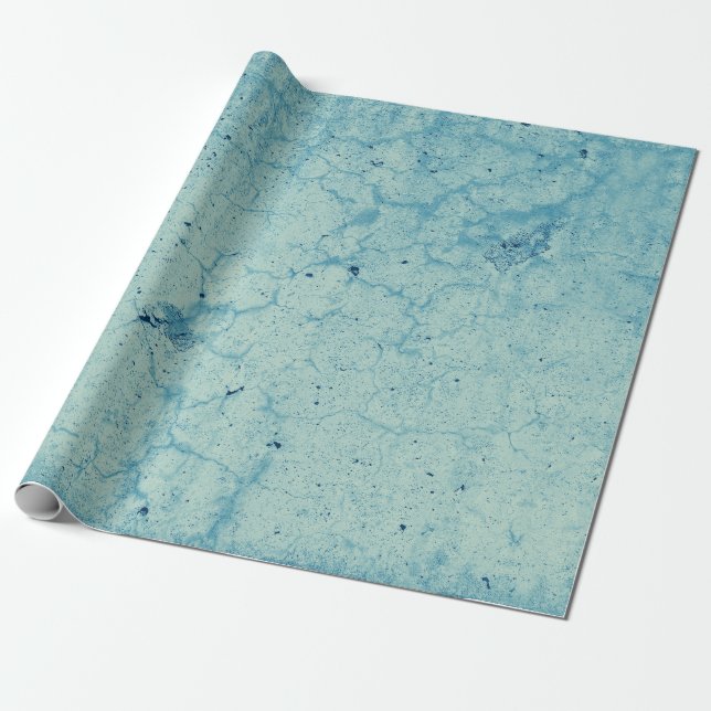 Grunge Rustic Blue Teal Vintage Texture Wrapping Paper (Unrolled)