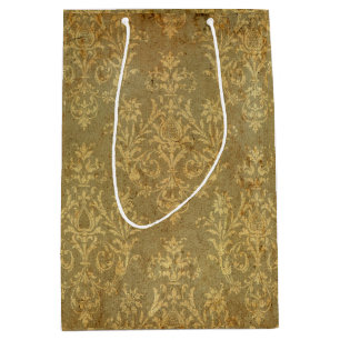 Grunge,rustic,damask,bronze,antique,victorian,chic Medium Gift Bag