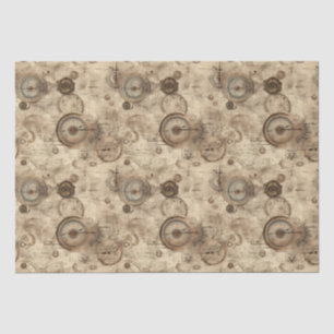 Grunge Rustic Steampunk Clock (11) Tissue Paper